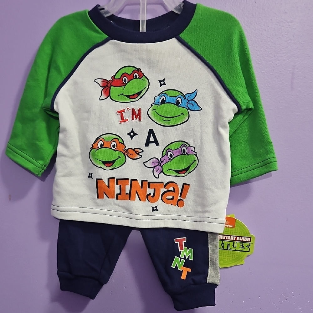 Nickelodeon Baby TMNT Pants Shirt Set NwT 0 - 3 M